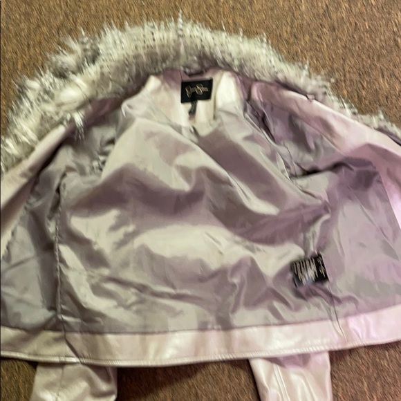 Faux Leather Fur Collar Jacket - Picture 6 of 6